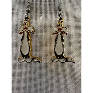 Vintage Warner Bros “Sylvester the Cat” Enamel Dangle Earrings